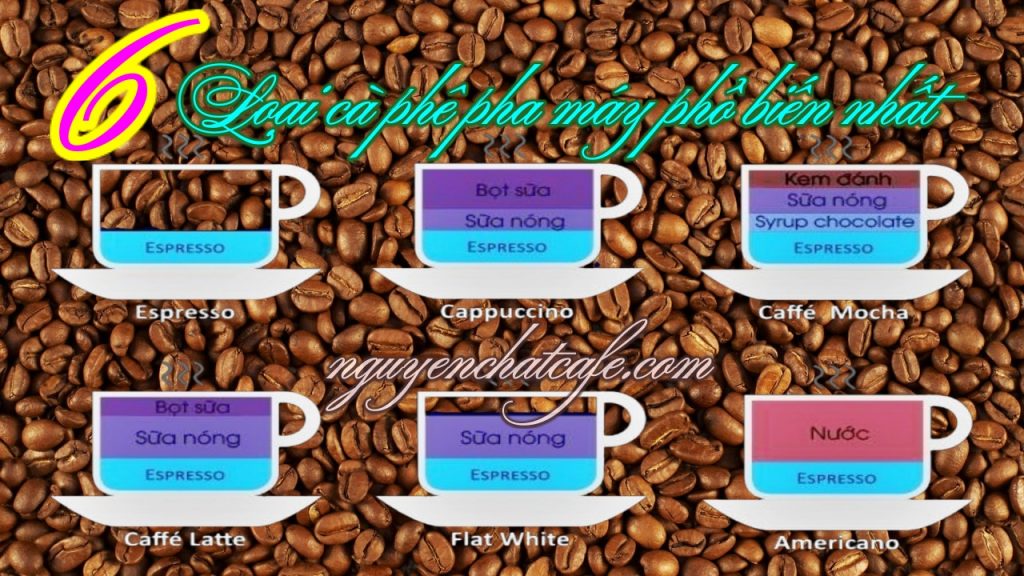 6 loại cà phê pha máy phổ biến nhất